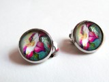 Cumpara ieftin Cercei clips model floral B 12 MM