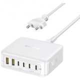 Incarcator Statie Baseus EnerFill FH21, 120W, 3.25A, 2 x USB-A - 4 x USB-C, Alb E0120T01