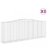 Cumpara ieftin Cosuri gabion arcuite 3 buc, 400x50x140/160 cm, fier galvanizat