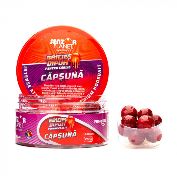 Boilies dipuit pentru carlig capsuna 16-18mm 200g