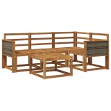 vidaXL Set de canapele de exterior 5 pcs natural Lemn Solid de Acacia 3385185