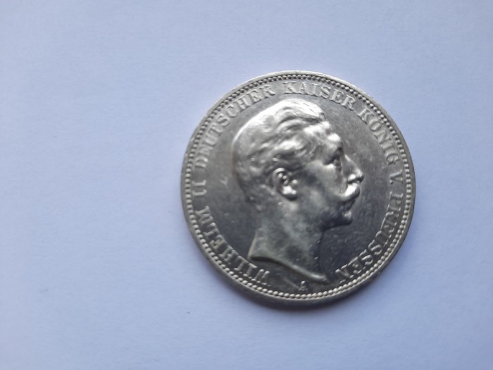 GERMANIA 3 MARK 1910 AUNC PRUSIA