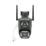 Camera de supraveghere WiFi PTZ 4MP cu lentila duala, detectie umana si IP66