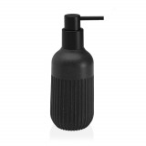 Dispenser sapun lichid Stria, Versa, 6.5 x 6.5 x 18.5 cm, polirasina, negru