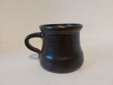 Vas ceramic / cana mare, vintage, glazurata interior-exterior, 11x11cm