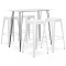 vidaXL Set mobilier de bar, 5 piese, alb