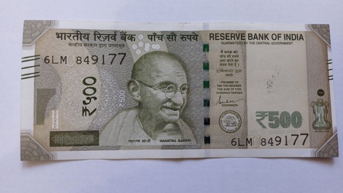 India-500 Rupii,Rupees 2021