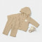 Set bluza cu gluga si pantaloni, Winter muselin, 100% bumbac - Apricot, BabyCosy (Marime: 6-9 luni)