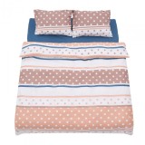 Lenjerie dubla 100% bumbac 4 piese, Polka