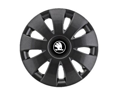 Set 4 Capace Roti Autohelix MSA&amp;reg; potrivite jantelor de 15 inch, pentru Skoda Alb Negru model Aura Black foto