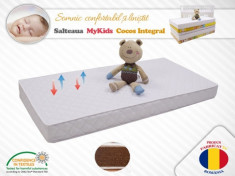 Saltea MyKids Fibra De Cocos Integral 120x60x12 Husa Microfibra Matlasata foto