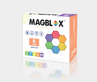 Set magnetic Magblox - 6 piese magnetice hexagon pentru constructie foto