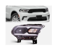 Far Dodge Durango, 07.2020-, montare fata, dreapta, cu lumini de zi tip LED; Tip=USA; LED; manual; negru; Omologare: SAE; LED; fara marcaj &amp;quot;DODG