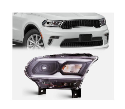 Far Dodge Durango, 07.2020-, montare fata, dreapta, cu lumini de zi tip LED; Tip=USA; LED; manual; negru; Omologare: SAE; LED; fara marcaj &amp;amp;quot;DODG foto