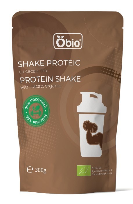 Shake proteic cu cacao bio 300g Obio