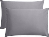 Set 2 huse perna din bumbac ranforce 100%, densitate 120 g/mp, Gri, 40/40cm