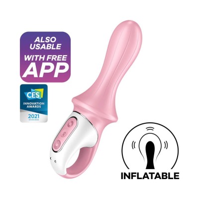 Air Pump Booty 5+ pink - Vibrator Gonflabil cu Aplicație de Mobil, 20x5,7 cm foto
