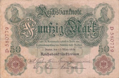 GERMANIA 50 marci 1906 VF!!! foto