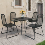 Cumpara ieftin Set mobilier de grădină, 5 piese, negru, ratan PVC