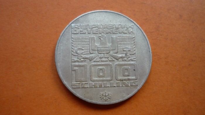 100 SCHILLING 1976 ARGINT