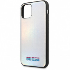 Husa TPU - Piele Guess Iridescent pentru Apple iPhone 11 Pro Max, Argintie GUHCN65BLD