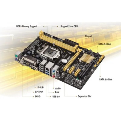 Placa de baza Asus H81M-C, Socket 1150, mATX, Shield, Cooler, Suporta CPU Gen 4 foto