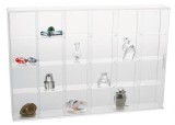 Vitrina acrilica expunere roci figurine minerale machete 24 compartimente de 56 x 56 x 42 mm