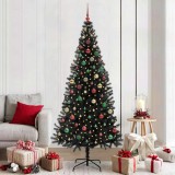 vidaXL Brad de Crăciun cu 300 LED cu suport Negru 210 cm PVC 3396495