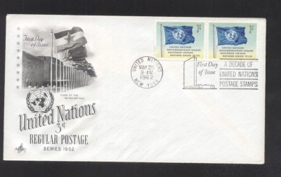 UN New York 1962 Definitives Mi.100 x 2 FDC UN.199 foto