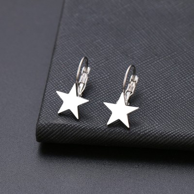 Cercei din inox Argintiu cu Tortita STAR N1565 foto