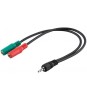 Cablu audio stereo Jack 3.5 mm 4 pini tata la 2x 3.5 mm 3 pini mama, Goobay