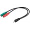 Cablu audio stereo Jack 3.5 mm 4 pini tata la 2x 3.5 mm 3 pini mama
