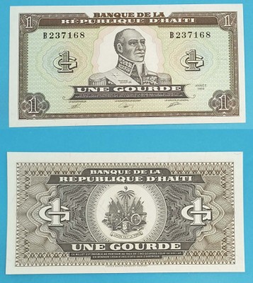 Haiti 1 Gourde 1989 &amp;#039;L&amp;#039;Ouverture&amp;#039; UNC serie: B237168 p#253 foto