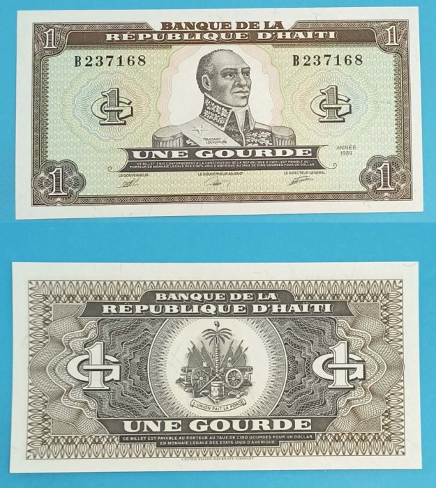 Haiti 1 Gourde 1989 &#039;L&#039;Ouverture&#039; UNC serie: B237168 p#253