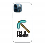 Husa compatibila cu Apple iPhone 12 Pro Max Silicon Gel Tpu Model Minecraft Miner