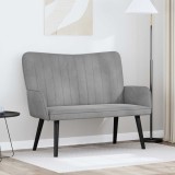vidaXL Canapea cu două locuri Gri deschis 115 x 61 x 87 cm Catifea 42028950