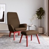 VidaXL Scaun de relaxare cu taburet, maro, textil