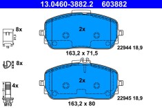 ATE 13.0460-3882.2 set placute frana,frana disc foto