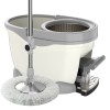 Set galeata cu pedala si mop rotativ 360&Acirc;&deg;, flippy, cu actiune centrifuga x4, pentru uz casnic, maner din otel inoxidabil telescopic, 2 capte din bumb