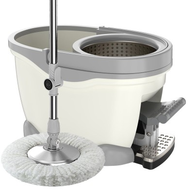 Set galeata cu pedala si mop rotativ 360&amp;Acirc;&amp;deg;, flippy, cu actiune centrifuga x4, pentru uz casnic, maner din otel inoxidabil telescopic, 2 capte din bumb foto