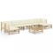 Gossi set mobilier de gradina, cu perne alb crem, 8 piese, bambus