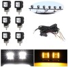 6 x LED Lumini de lucru Alb DRL Galben Hallo Lampe 12V 24V pentru Camion tractor Suv 4x4 Flood Beam