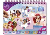 Carte de colorat &amp; abtibilduri cu numere - Disney Princess