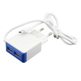 Incarcator USB, 2 iesiri, plus micro USB, 3,1A, 196737
