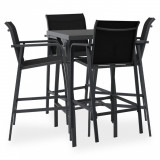 Set mobilier de bar pentru gradina, 5 piese, negru GartenMobel Dekor, vidaXL