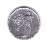 Moneda Italia 100 lire 1992, stare foarte buna, curata