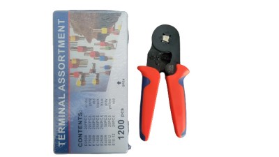 Cleste pentru sertizat pini terminali 0.25-10mm + set cutie 1200 pini ferule foto