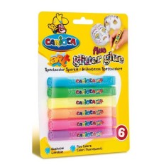 Set Lipici cu Sclipici Carioca Glitter Glue Fluo Neon 6 Bucati foto