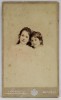 FOTOGRAF SPIRESCU , BUCURESTI , DOUA FETITE IN STUDIO , FOTOGRAFIE C.D.V. , SFARSITUL SEC. XIX