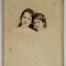 FOTOGRAF SPIRESCU , BUCURESTI , DOUA FETITE IN STUDIO , FOTOGRAFIE C.D.V. , SFARSITUL SEC. XIX